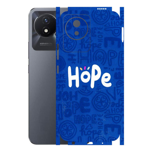 VIVO Y Series Phone Skins (All Models) - Hope Doodles Blue - 3D Embossed Finish (L-43) Vivo Y02T