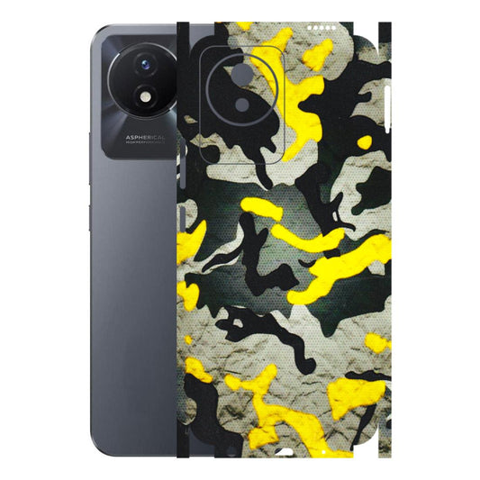 VIVO Y Series Phone Skins (All Models) - Yellow Camouflage - 3D Embossed Finish (L-61) Vivo Y02T