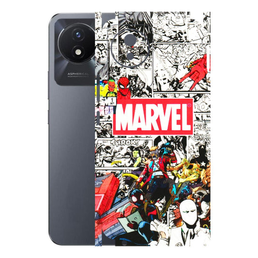 VIVO Y Series Phone Skins (All Models) - Marvel Colorful Comic - 3D Embossed Finish (L-64) Vivo Y02T