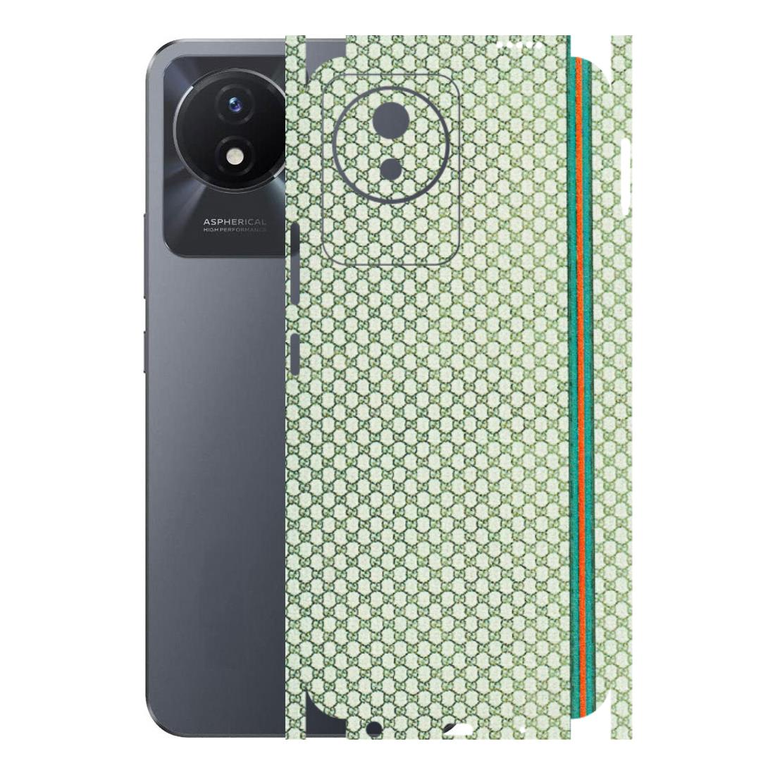 VIVO Y Series Phone Skins (All Models) - Gucci Fabric Pattern - 3D Embossed Finish (L-73) Vivo Y02T