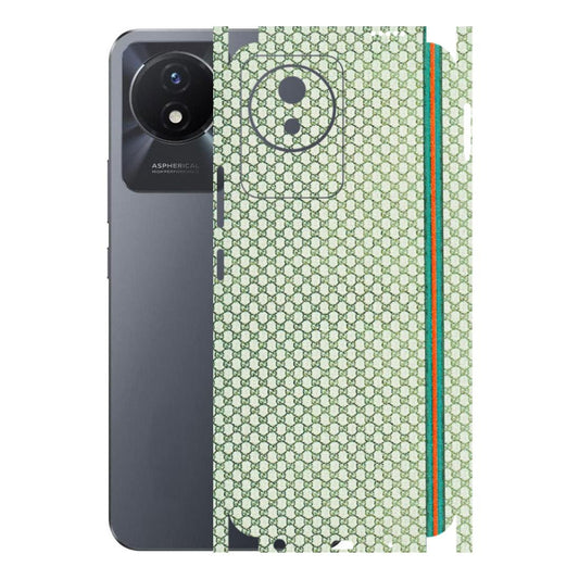 VIVO Y Series Phone Skins (All Models) - Gucci Fabric Pattern - 3D Embossed Finish (L-73) Vivo Y02T
