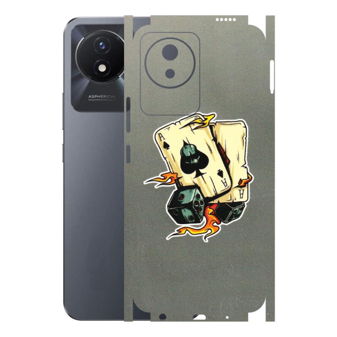 VIVO Y Series Phone Skins (All Models) - Grey Cards Of Ace - 3D Embossed Finish (L-77) Vivo Y02T