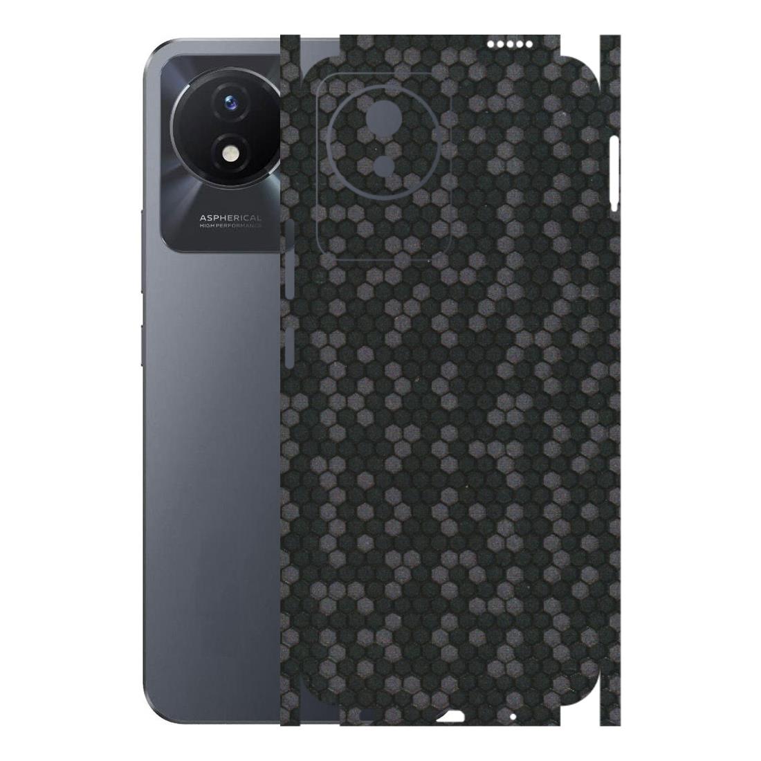 VIVO Y Series Phone Skins (All Models) - Black Grey Honeycomb Sober - 3D Embossed Finish (L-85) Vivo Y02T