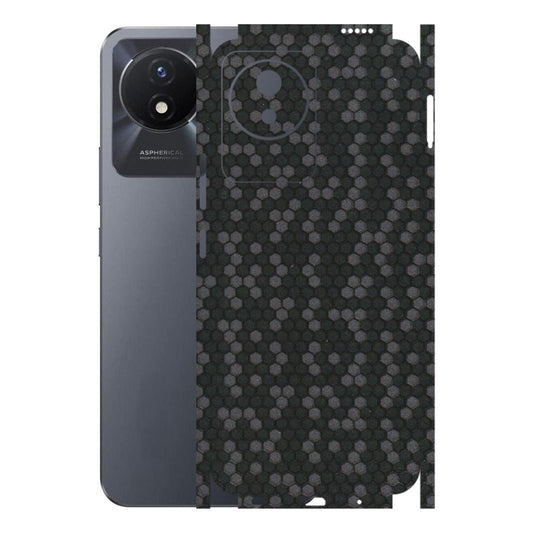 VIVO Y Series Phone Skins (All Models) - Black Grey Honeycomb Sober - 3D Embossed Finish (L-85) Vivo Y02T