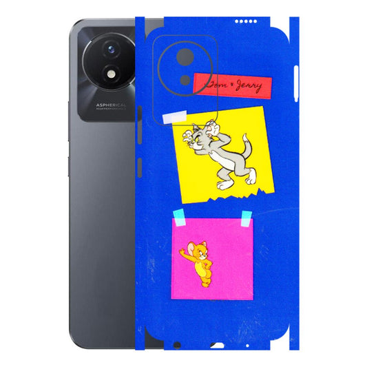 VIVO Y Series Phone Skins (All Models) - Tom N Jerry Sticky Notes - 3D Embossed Finish (L-88) Vivo Y02T