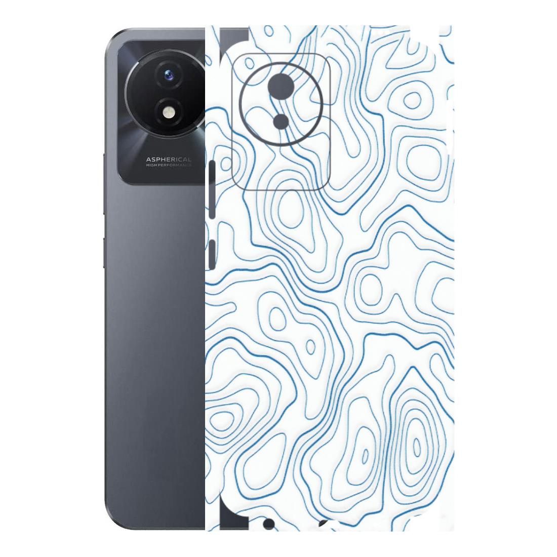 VIVO Y Series Phone Skins (All Models) - Blue And White Swirls - Matte Finish (M-139) Vivo Y02T