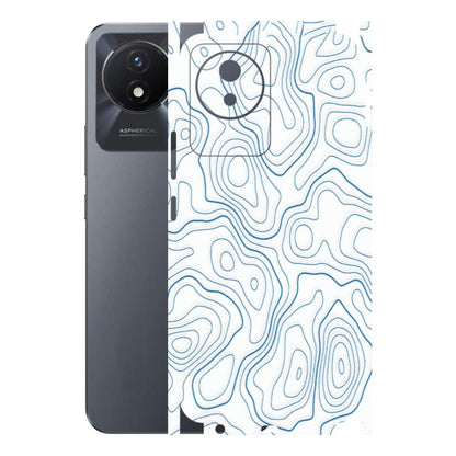 VIVO Y Series Phone Skins (All Models) - Blue And White Swirls - Matte Finish (M-139) Vivo Y02T