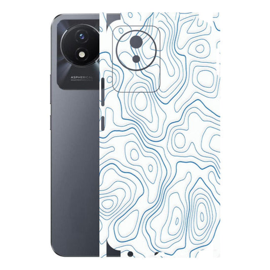 VIVO Y Series Phone Skins (All Models) - Blue And White Swirls - Matte Finish (M-139) Vivo Y02T