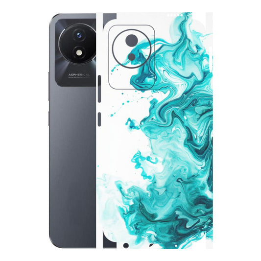 VIVO Y Series Phone Skins (All Models) - Sky Blue Abstract Colour - Matte Finish (M-146) Vivo Y02T