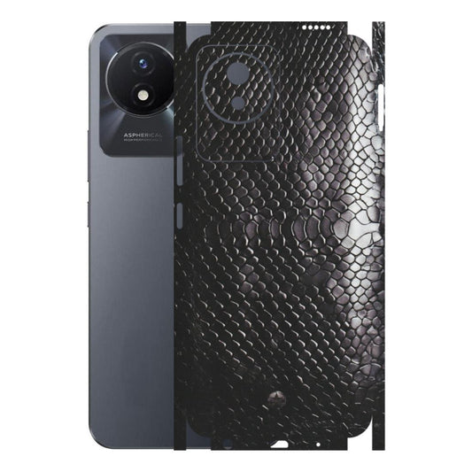 VIVO Y Series Phone Skins (All Models) - Black Snack Leather - Matte Finish (M-147) Vivo Y02T