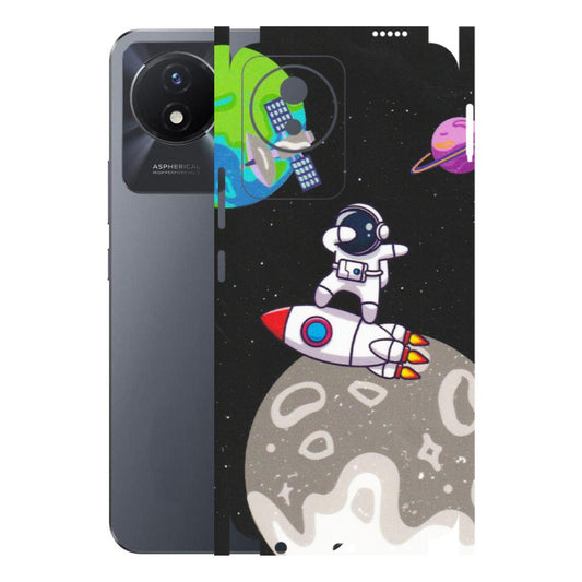VIVO Y Series Phone Skins (All Models) - Astronaut Vibing Toon Running - Matte Finish (M-39) Vivo Y02T