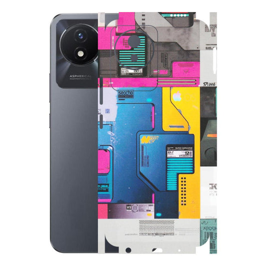 VIVO Y Series Phone Skins (All Models) - Colourfull Motherboard Internals - Matte Finish (M-55) Vivo Y02T