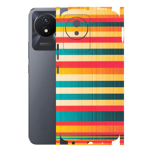 VIVO Y Series Phone Skins (All Models) - Colourful Stripes Soothing Effect - Matte Finish (M-86) Vivo Y02T