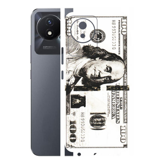 VIVO Y Series Phone Skins (All Models) - 100 Dollar Currency - Transparent Finish (T-01) Vivo Y02T