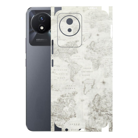 VIVO Y Series Phone Skins (All Models) - World Travel Map - Transparent Finish (T-04) Vivo Y02T