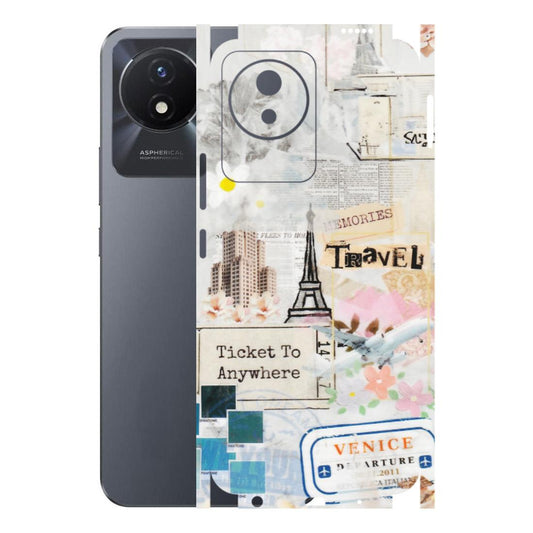 VIVO Y Series Phone Skins (All Models) - Travel Memories - Transparent Finish (T-09) Vivo Y02T