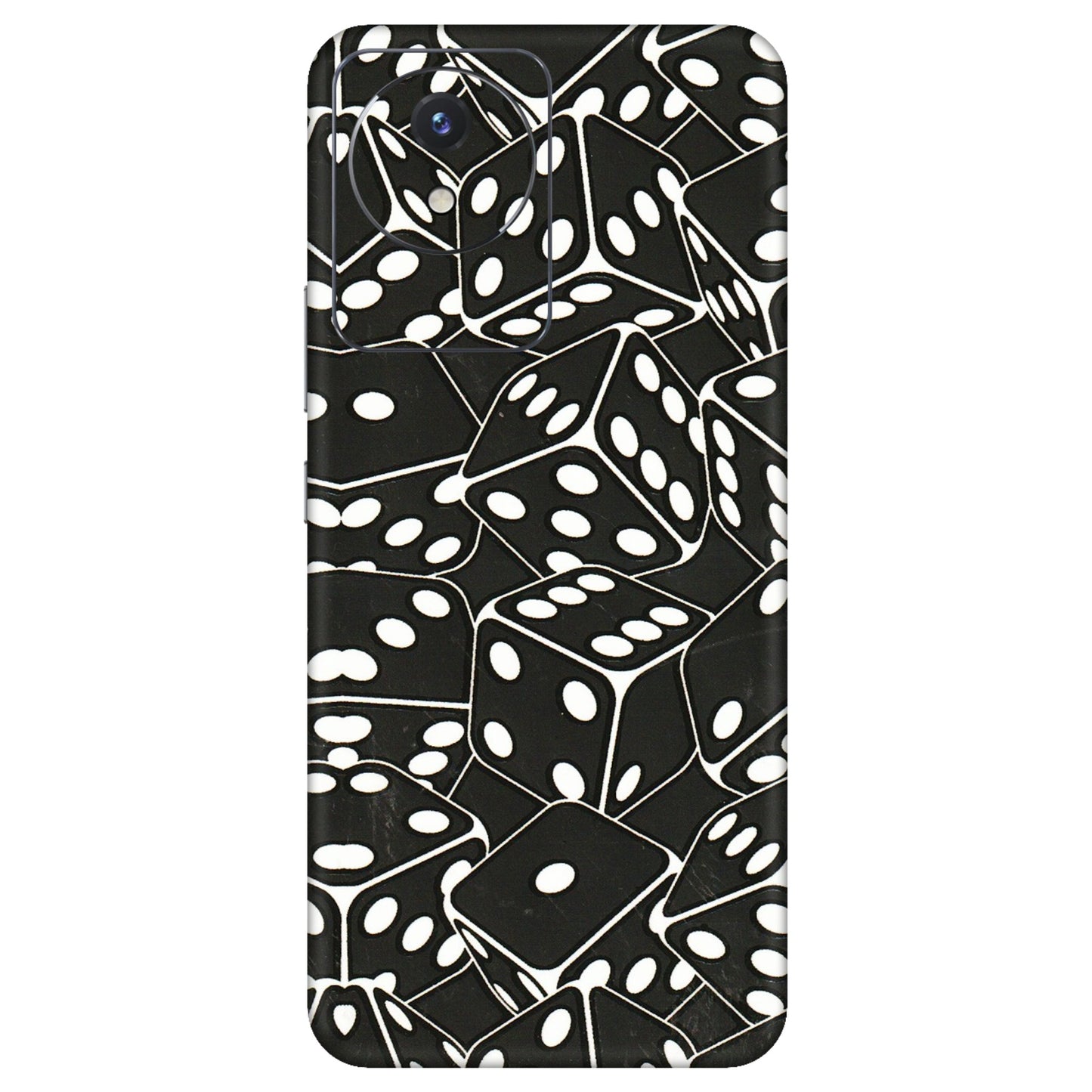 VIVO Y Series Phone Skins (All Models) - Big Black Dices - 3D Embossed Finish (L-106) Vivo Y02