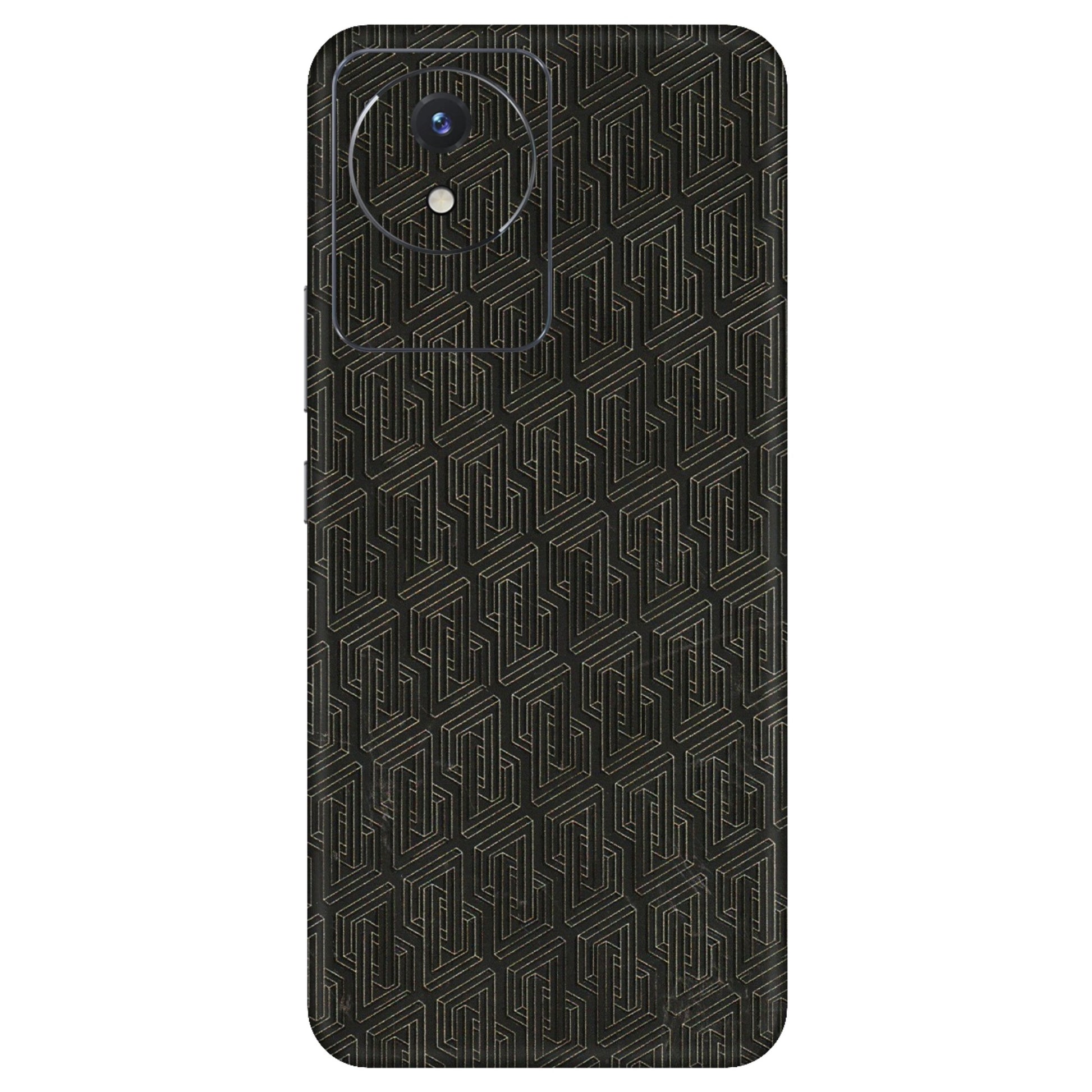 VIVO Y Series Phone Skins (All Models) - Black Abstract Pattern - 3D Embossed Finish (L-117) Vivo Y02