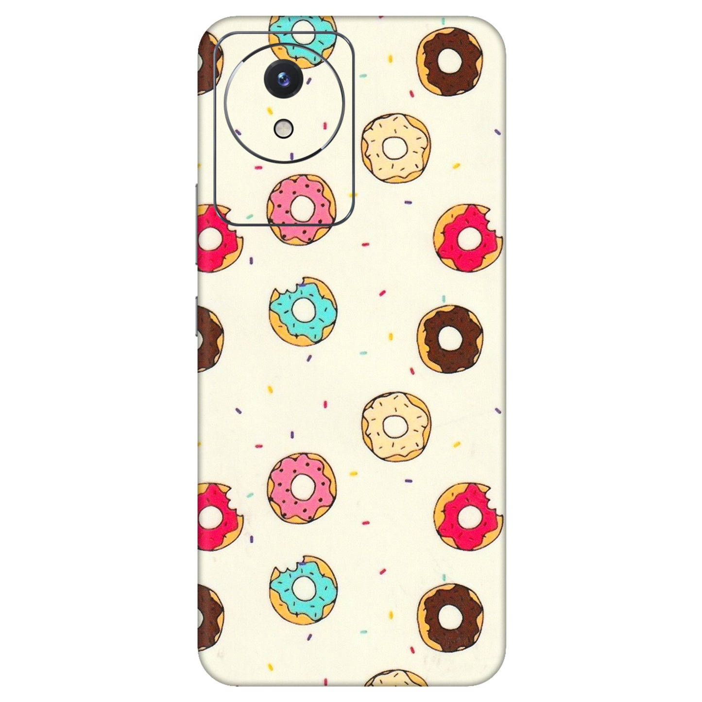 VIVO Y Series Phone Skins (All Models) - Mini Donuts Doodle Art - 3D Embossed Finish (L-122) Vivo Y02