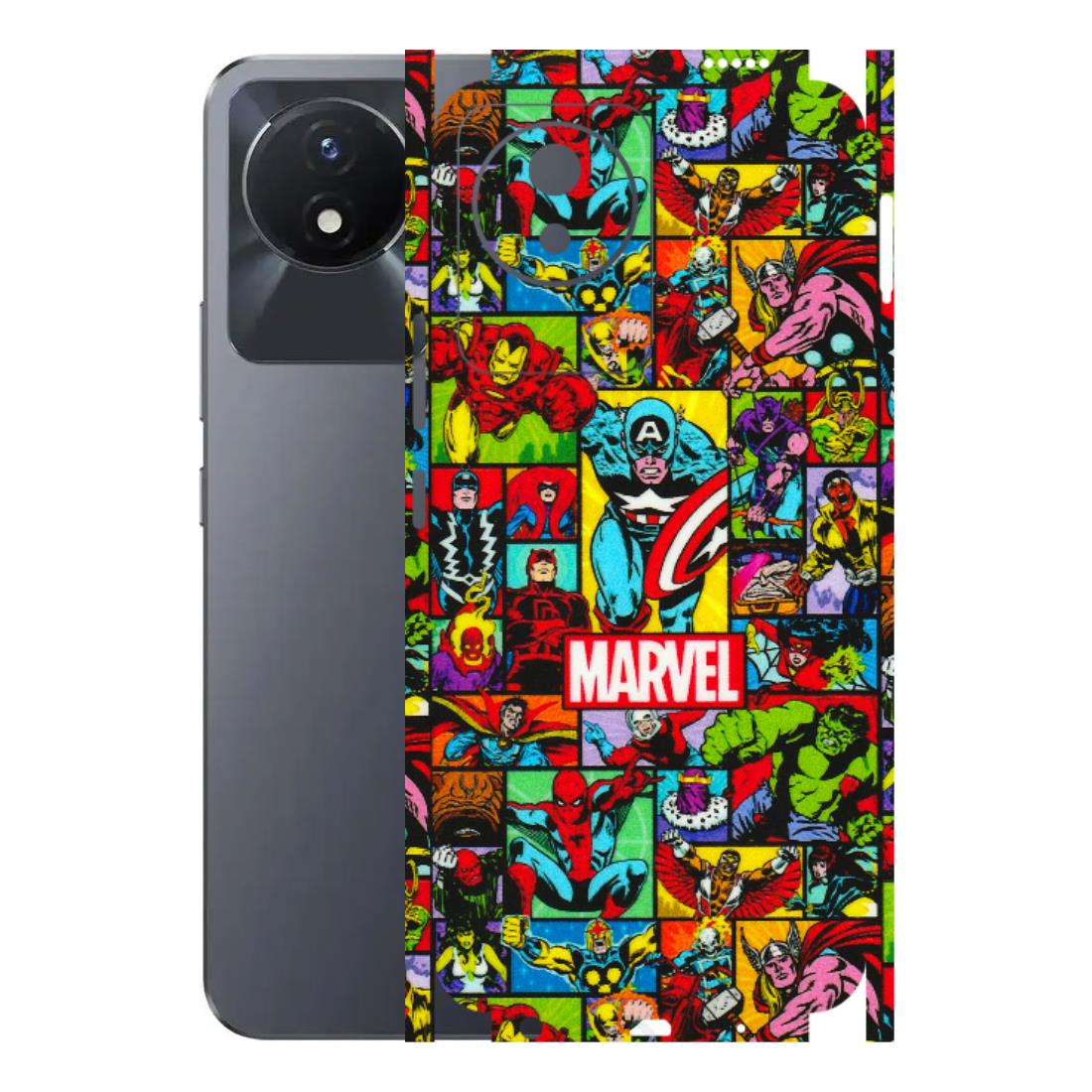 VIVO Y Series Phone Skins (All Models) - MARVELOUS Comic Characters - 3D Embossed Finish (L-129) Vivo Y02