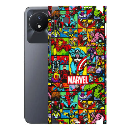 VIVO Y Series Phone Skins (All Models) - MARVELOUS Comic Characters - 3D Embossed Finish (L-129) Vivo Y02