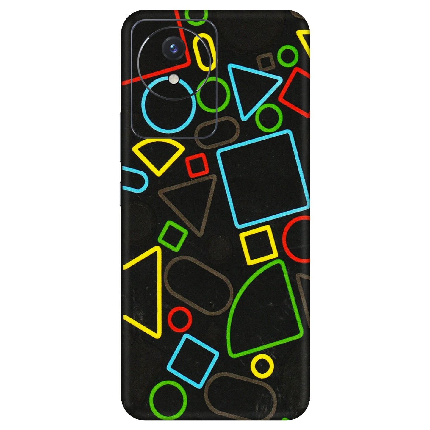 VIVO Y Series Phone Skins (All Models) - Black Shapes - 3D Embossed Finish (L-131) Vivo Y02