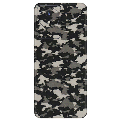 VIVO Y Series Phone Skins (All Models) - Black/Grey Camoflaunge - 3D Embossed Finish (L-142) Vivo Y02