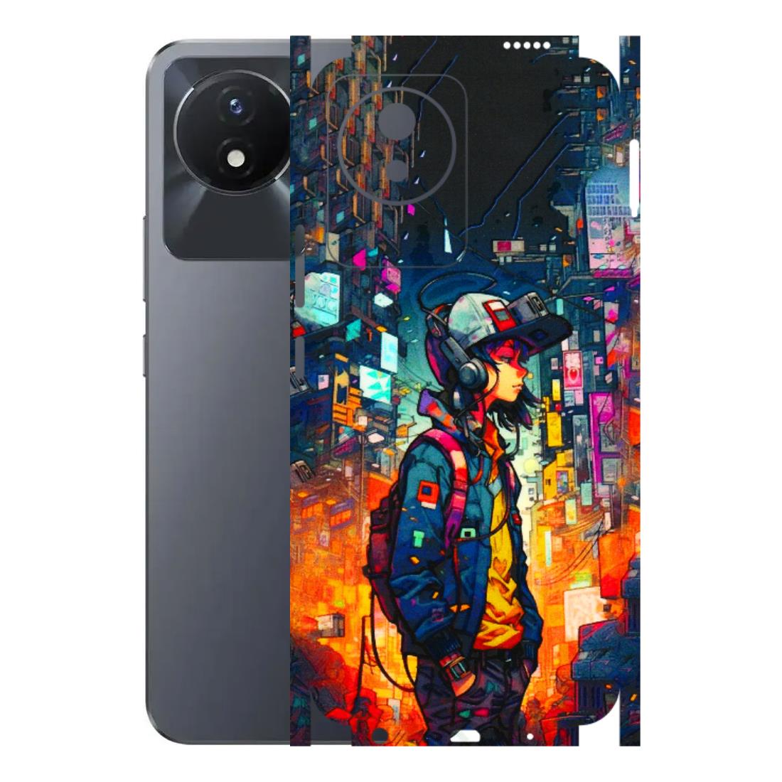 VIVO Y Series Phone Skins (All Models) - Street Anime Guy - 3D Embossed Finish (L-158) Vivo Y02