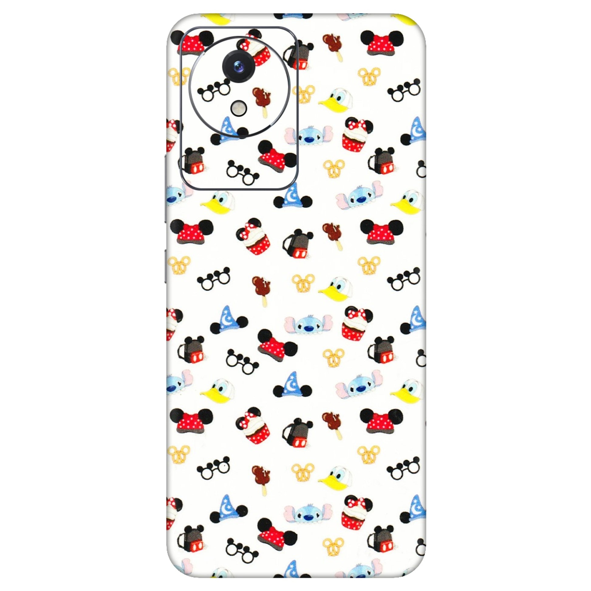VIVO Y Series Phone Skins (All Models) - Minnie Mouse & Donald Doodles s - 3D Embossed Finish (L-194) Vivo Y02