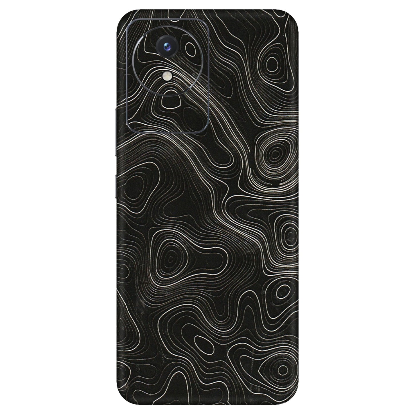 VIVO Y Series Phone Skins (All Models) - Black Swirl - 3D Embossed Finish (L-196) Vivo Y02