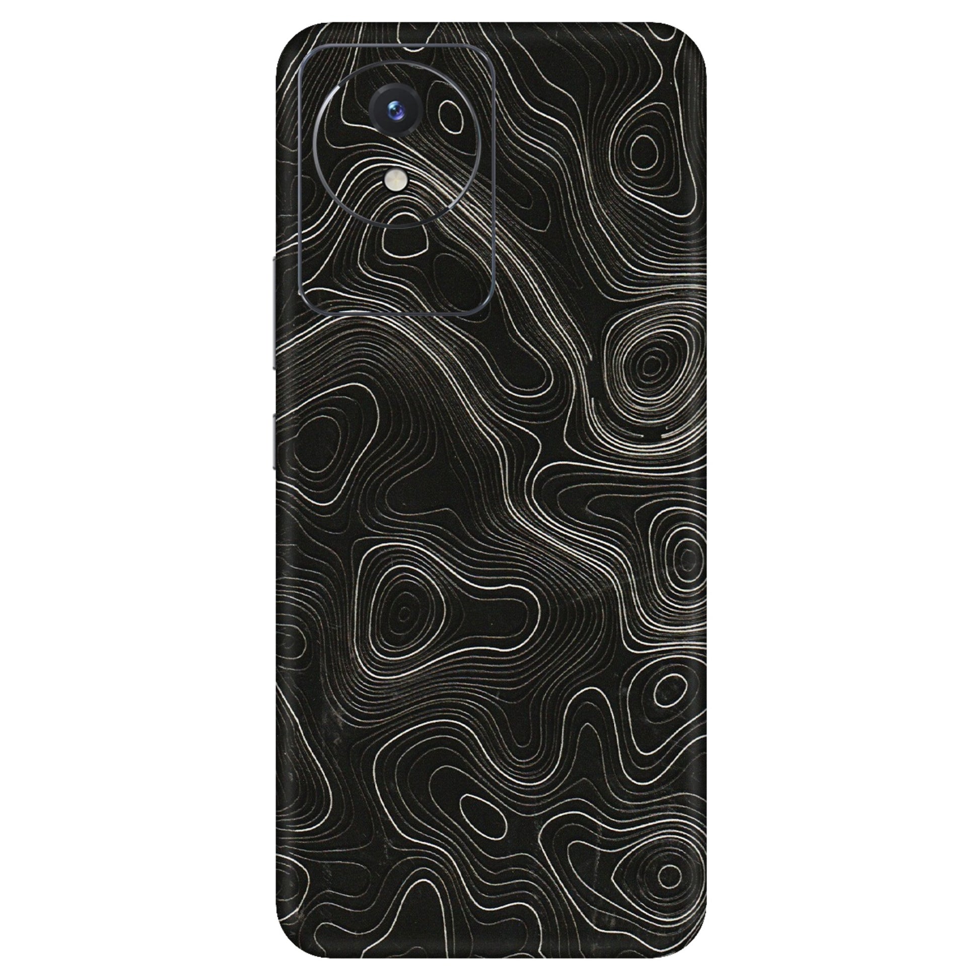 VIVO Y Series Phone Skins (All Models) - Black Swirl - 3D Embossed Finish (L-196) Vivo Y02