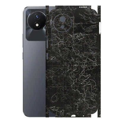 VIVO Y Series Phone Skins (All Models) - Black map Texture - 3D Embossed Finish (L-201) Vivo Y02