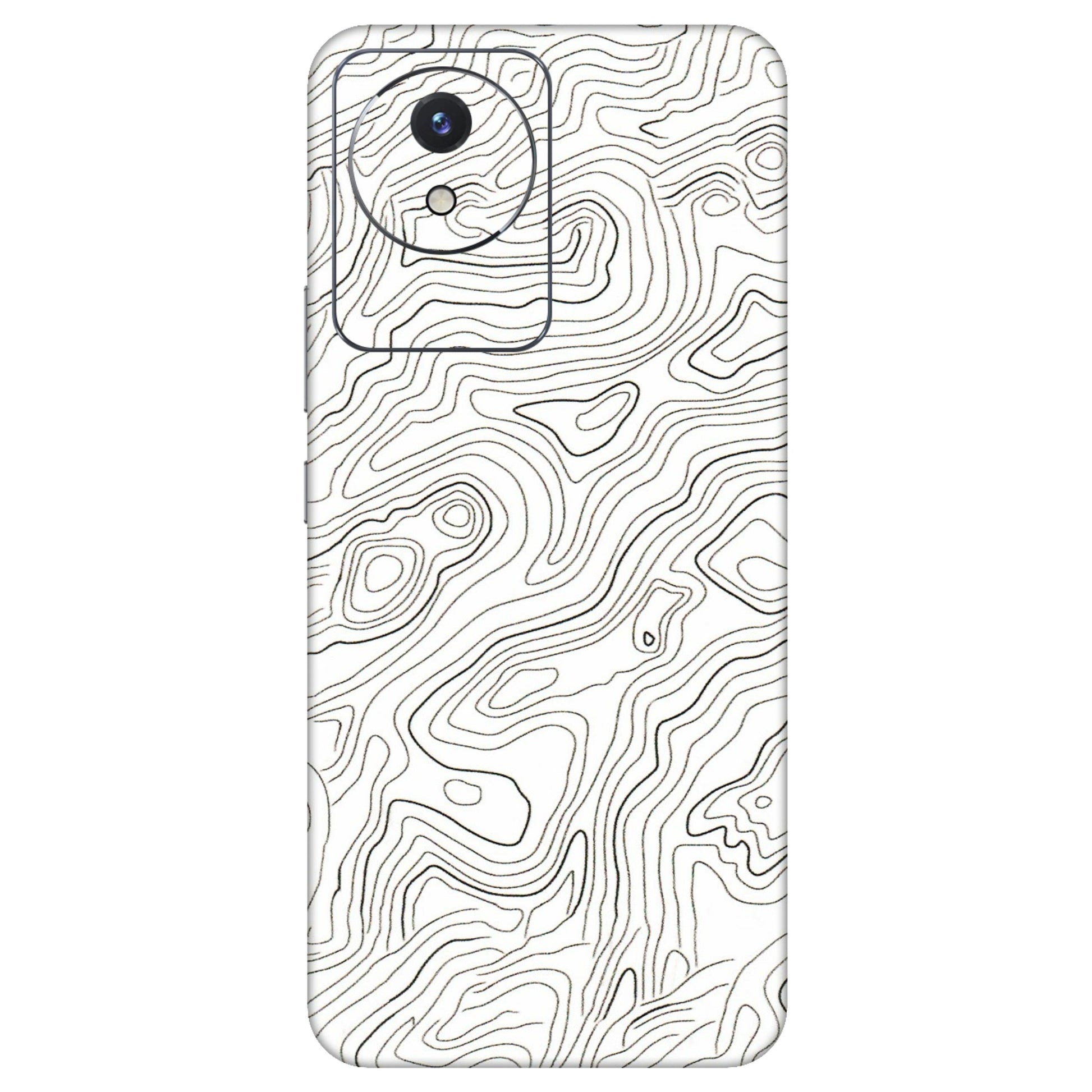 VIVO Y Series Phone Skins (All Models) - White Black Swirls - 3D Embossed Finish (L-219) Vivo Y02