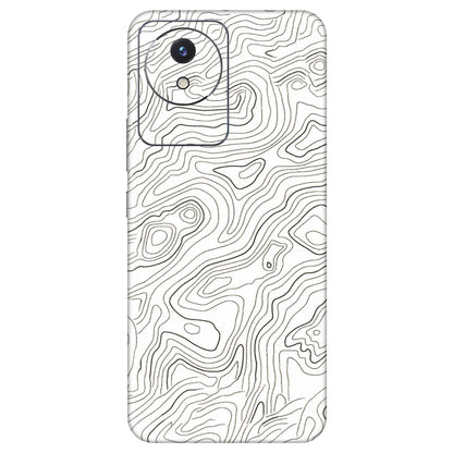 VIVO Y Series Phone Skins (All Models) - White Black Swirls - 3D Embossed Finish (L-219) Vivo Y02