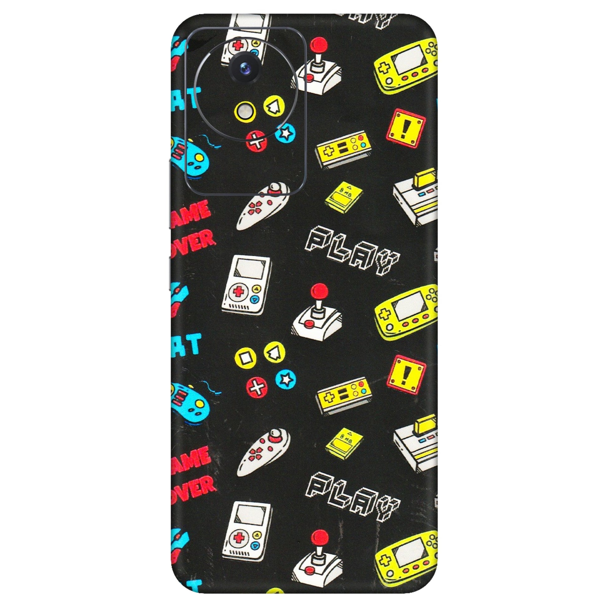 VIVO Y Series Phone Skins (All Models) - Gaming Doodles - 3D Embossed Finish (L-224) Vivo Y02