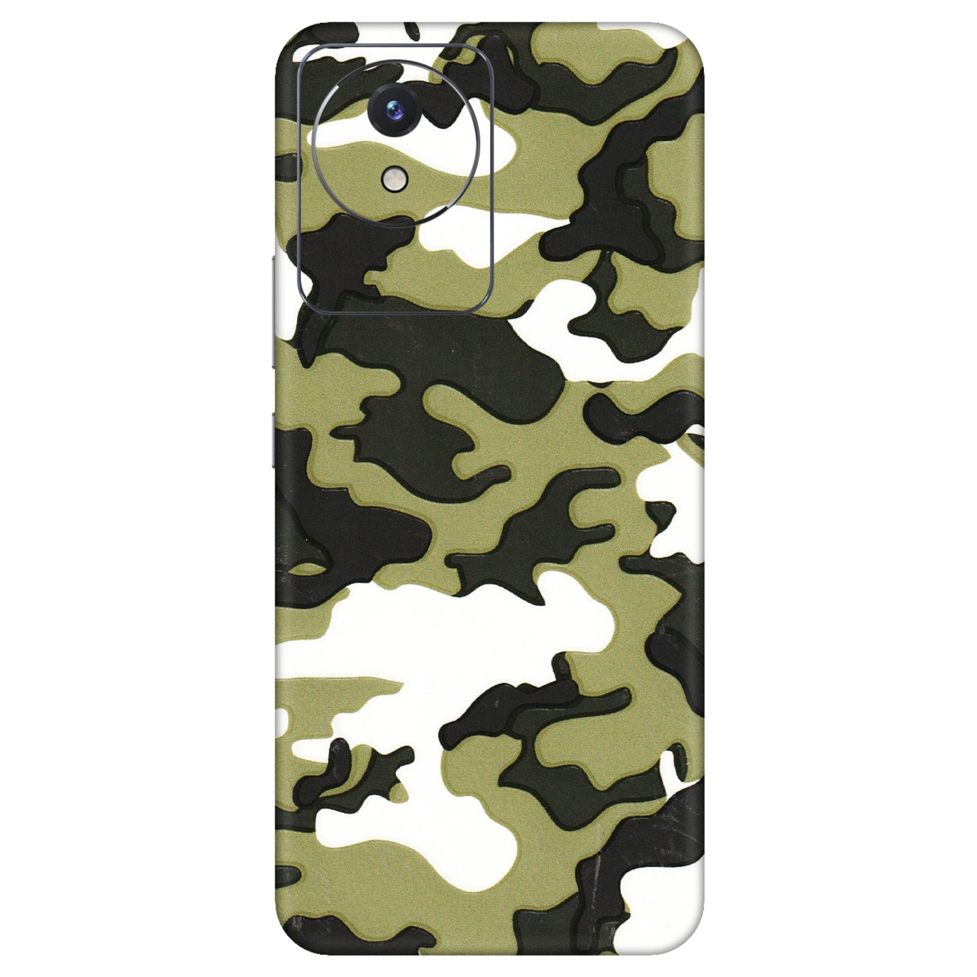VIVO Y Series Phone Skins (All Models) - Camouflages White And Green - 3D Embossed Finish (L-243) Vivo Y02