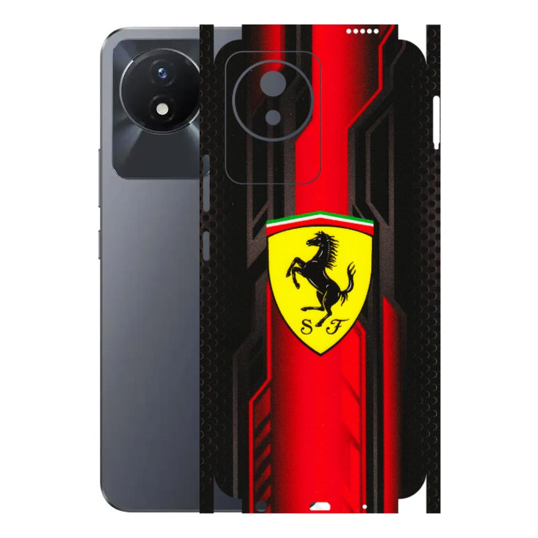 VIVO Y Series Phone Skins (All Models) - Black Ferrari Logo - 3D Embossed Finish (L-253) Vivo Y02