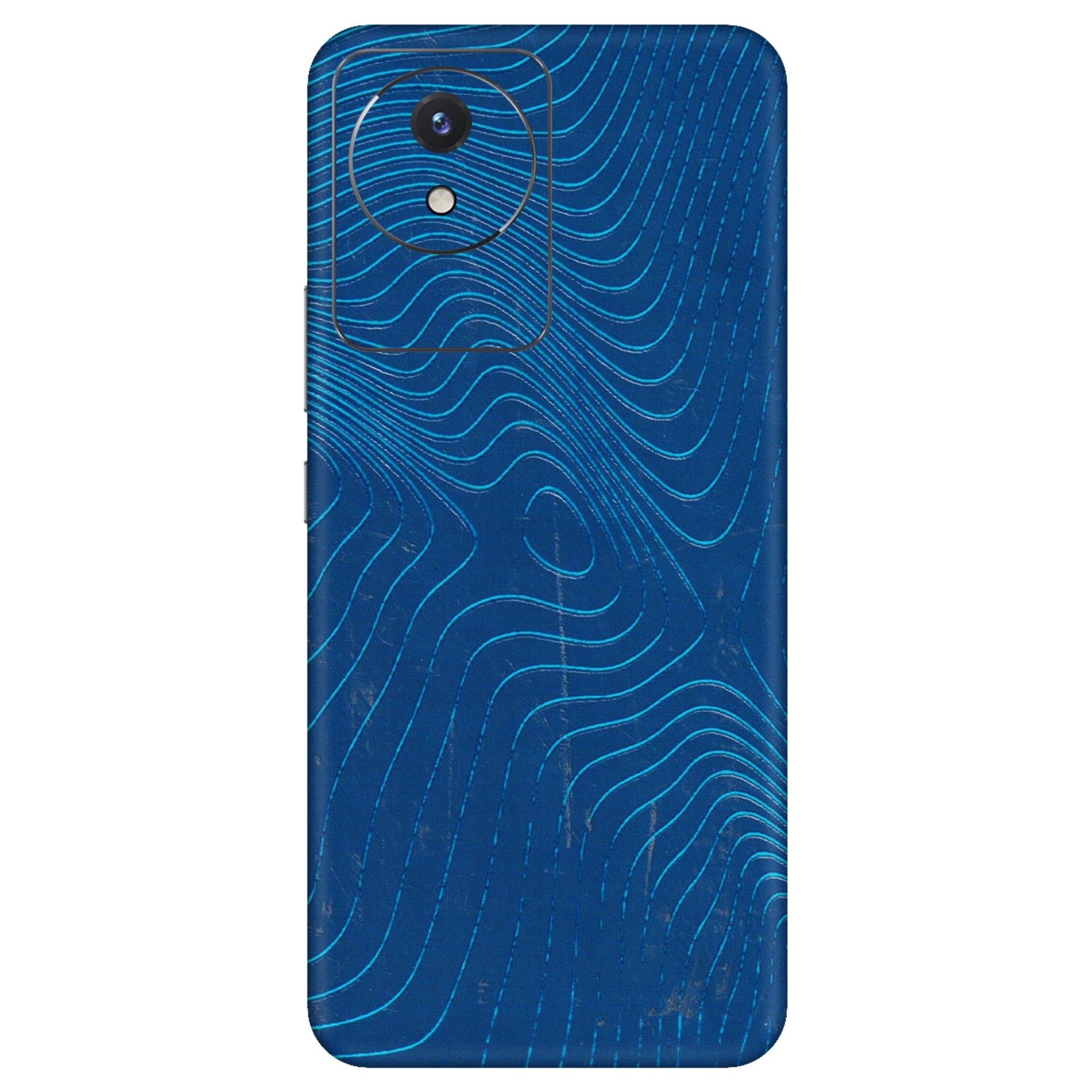 VIVO Y Series Phone Skins (All Models) - Abstract Blue Line Map - 3D Embossed Finish (L-272) Vivo Y02