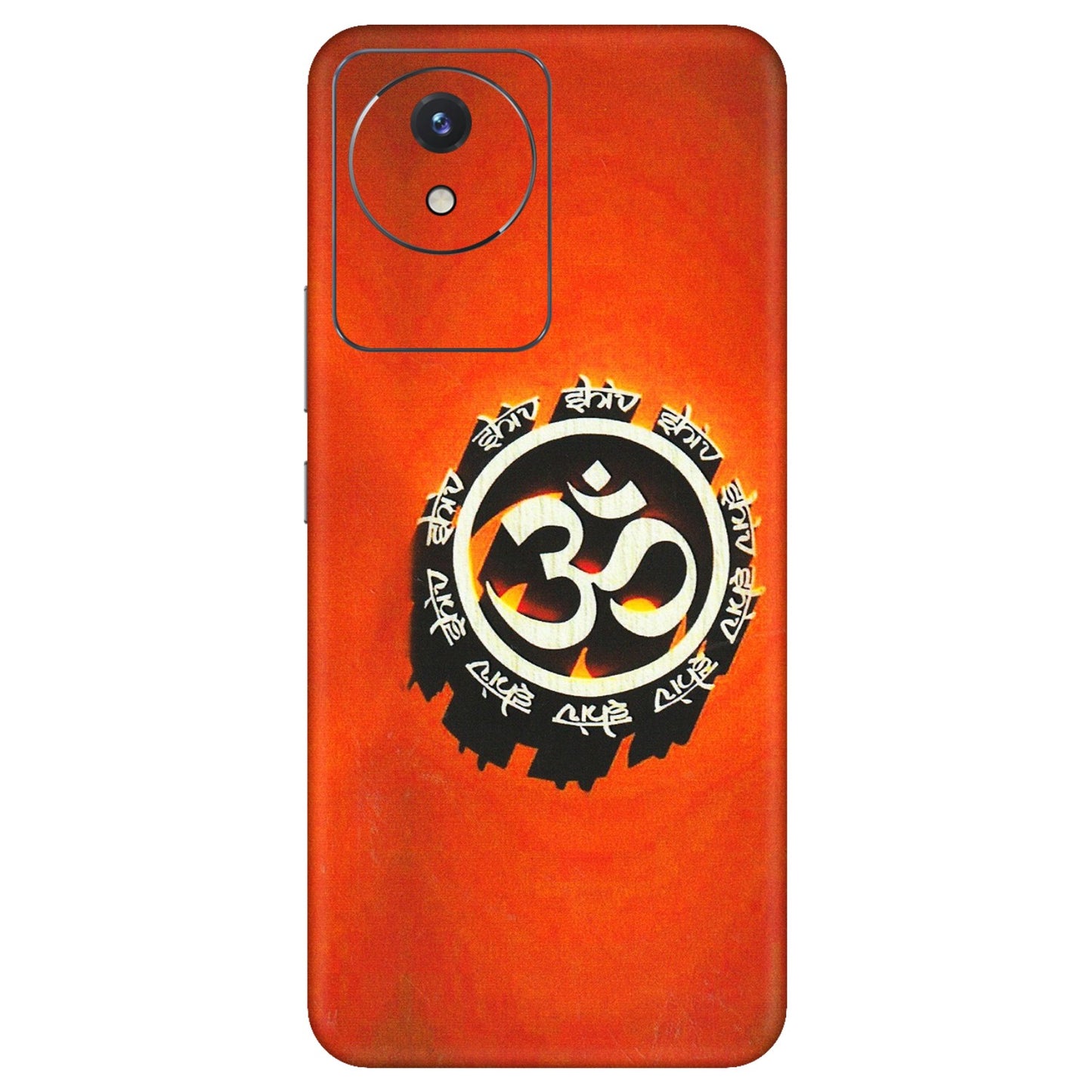 VIVO Y Series Phone Skins (All Models) - Aum Shiv Orange - 3D Embossed Finish (L-32) Vivo Y02