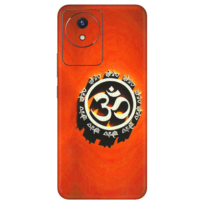 VIVO Y Series Phone Skins (All Models) - Aum Shiv Orange - 3D Embossed Finish (L-32) Vivo Y02