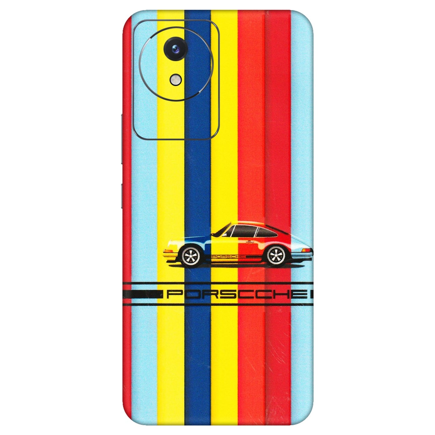 VIVO Y Series Phone Skins (All Models) - Multicolour Porche - 3D Embossed Finish (L-39) Vivo Y02