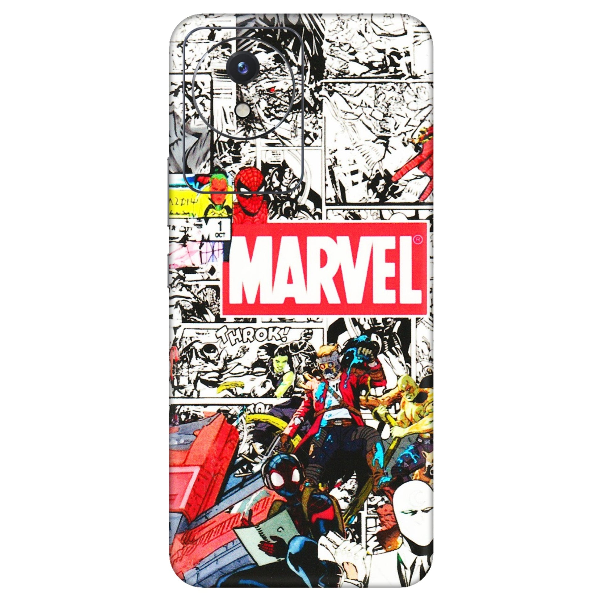 VIVO Y Series Phone Skins (All Models) - Marvel Colorful Comic - 3D Embossed Finish (L-64) Vivo Y02