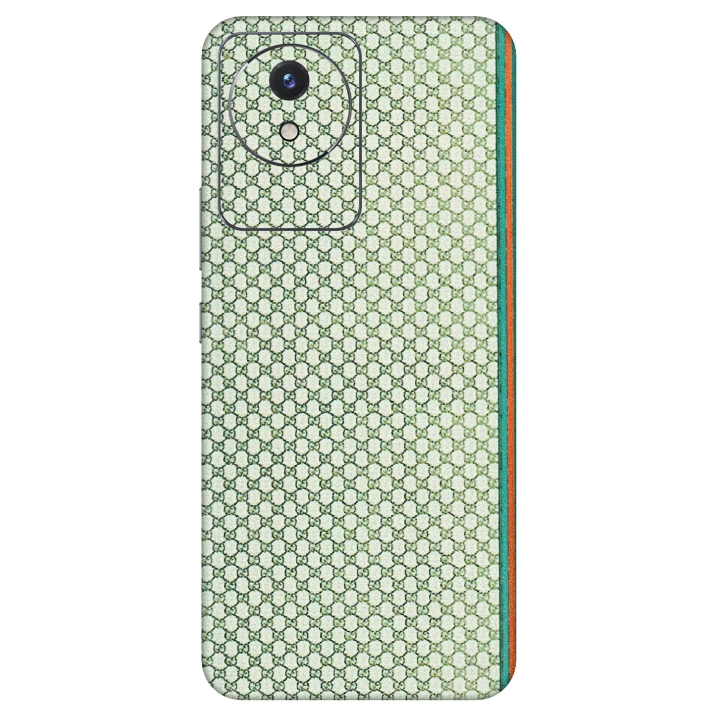 VIVO Y Series Phone Skins (All Models) - Gucci Fabric Pattern - 3D Embossed Finish (L-73) Vivo Y02
