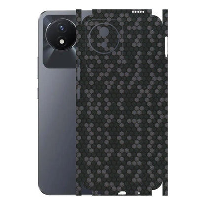 VIVO Y Series Phone Skins (All Models) - Black Grey Honeycomb Sober - 3D Embossed Finish (L-85) Vivo Y02