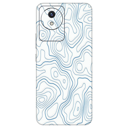 VIVO Y Series Phone Skins (All Models) - Blue And White Swirls - Matte Finish (M-139) Vivo Y02