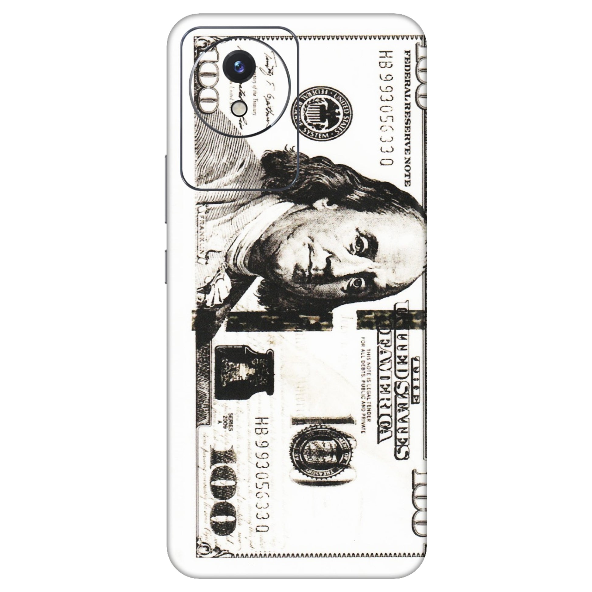 VIVO Y Series Phone Skins (All Models) - 100 Dollar Currency - Transparent Finish (T-01) Vivo Y02