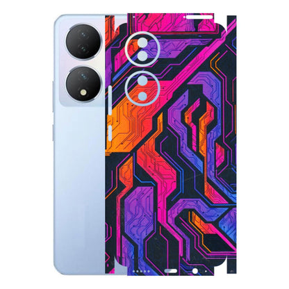 VIVO Y Series Phone Skins (All Models) - Tech Circuits Futuristic - 3D Embossed Finish (L-07) Vivo Y100A