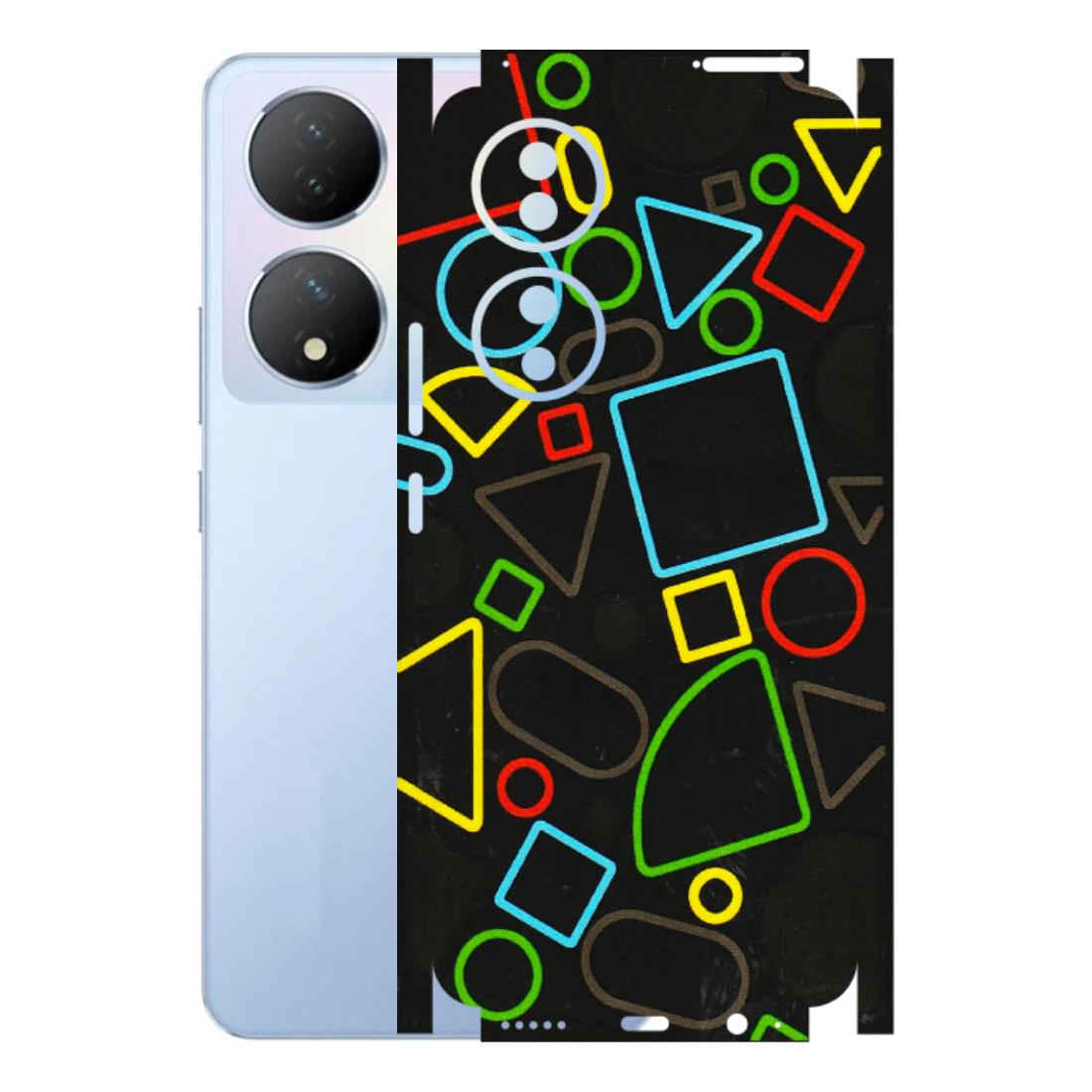 VIVO Y Series Phone Skins (All Models) - Black Shapes - 3D Embossed Finish (L-131) Vivo Y100A