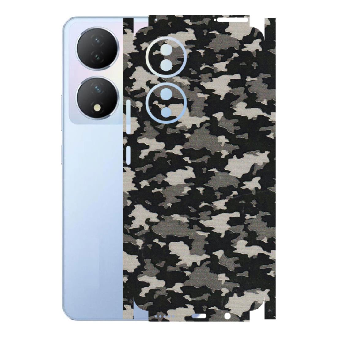 VIVO Y Series Phone Skins (All Models) - Black/Grey Camoflaunge - 3D Embossed Finish (L-142) Vivo Y100A