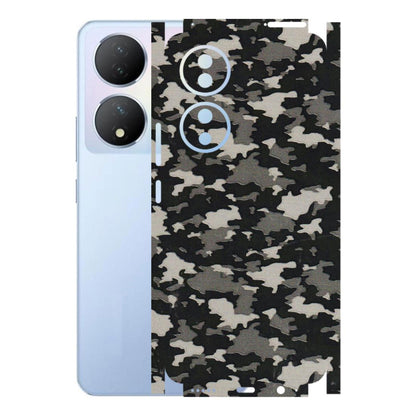 VIVO Y Series Phone Skins (All Models) - Black/Grey Camoflaunge - 3D Embossed Finish (L-142) Vivo Y100A